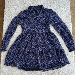 Women's Bershka Floral Print Mini Dress Size S Black Blue